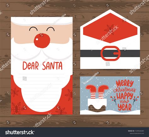 Creative Christmas Letter Envelope Template Dear Stock Vector (Royalty ...