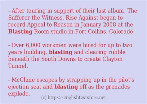 "blasting" - some sentence examples - EnglishTestStore Blog