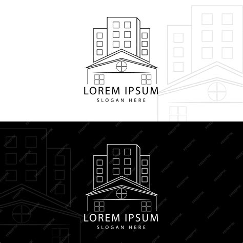 Premium Vector | Black and white real estate logo design