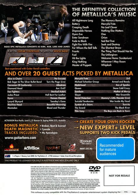 Guitar Hero: Metallica Box Shot for PlayStation 2 - GameFAQs