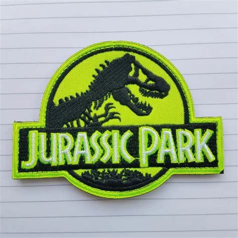 JURASSIC PARK MOVIE Logo Embroidered Hook Patch Dinosaur T-rex New Green Badge $7.99 - PicClick
