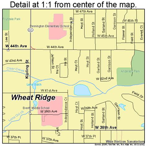 Wheat Ridge Colorado Street Map 0884440