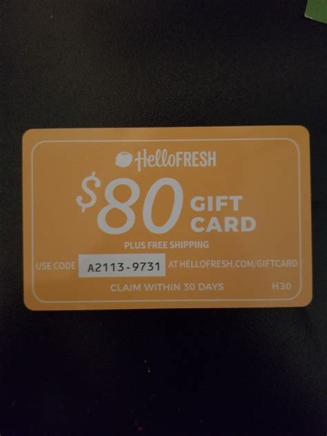 [Giving] Hello Fresh Meal Delivery $80 gift card : FREE