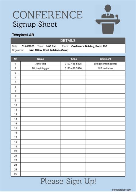 10 Patient Sign In Sheet Template - Free Graphic Design Templates