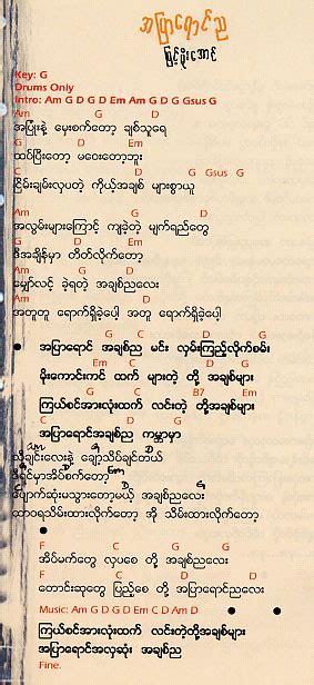 Myanmarlyric: Myanmar Guitar lyric