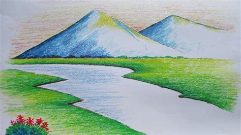 Mountain Landscape Drawing Tutorial - How to draw a mountain landscape as part of how to draw ...