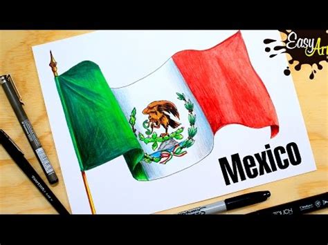 Cómo dibujar la Bandera de México / how to draw the flag of Mexico - YouTube