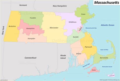 Massachusetts County Map - List of counties in Massachusetts ...