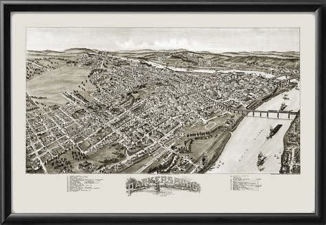 Parkersburg WV 1899 Restored Map | Vintage City Maps