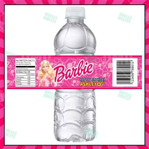 Barbie Cartoon Party Bottle Labels – Cartoon Invites