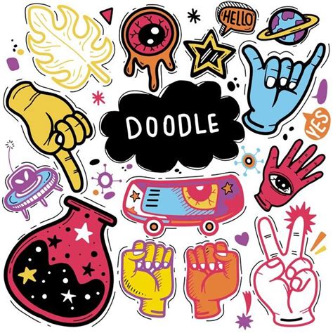 Premium Vector | Hand drawn illustration of doodle set | Doodles, Logo ...