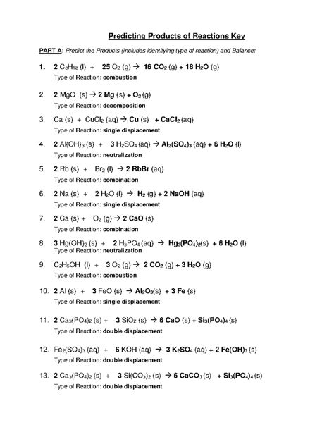 Worksheets On Single And Double Replacement Reactions