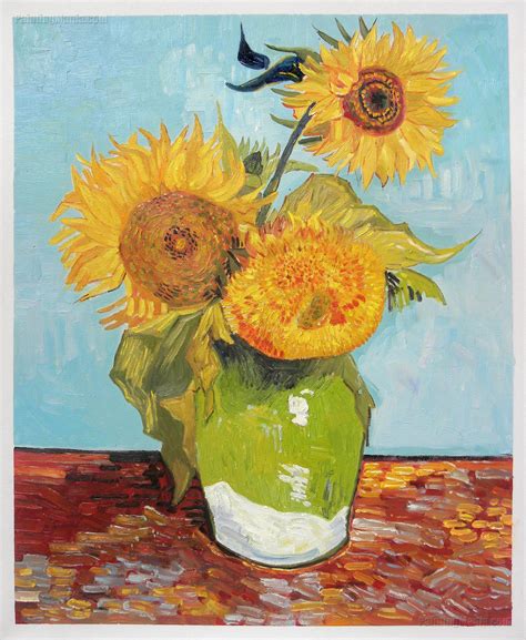 Three Sunflowers In A Vase - Vincent Van Gogh Oil Painting, Post ...