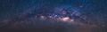 Panorama view universe space shot of milky way galaxy with stars on a night sky Royalty Free ...
