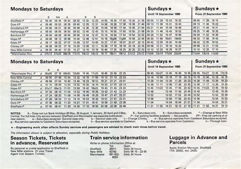 Paytrain Timetable 1980 - Sheffield Buses, Trams and Trains - Sheffield ...