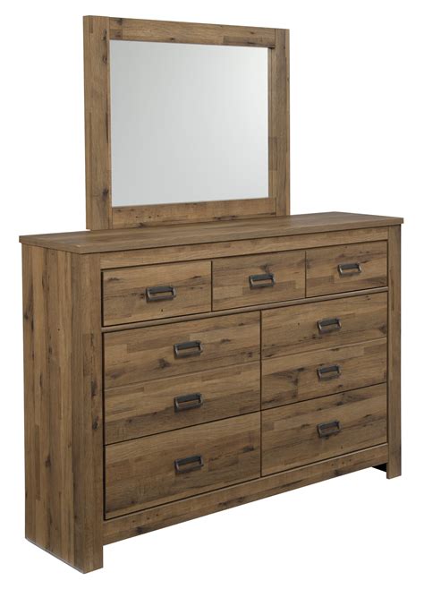 Ashley Furniture Cinrey Dresser & Mirror Medium Brown - Walmart.com ...