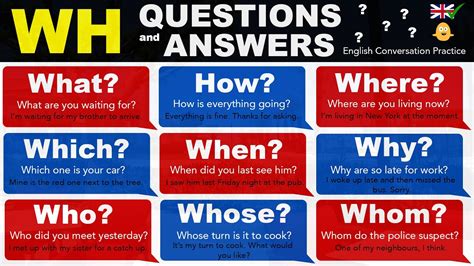 WH English Questions and Answers - What, How, Where, Which, When, Why, Who, Whose + Whom - YouTube