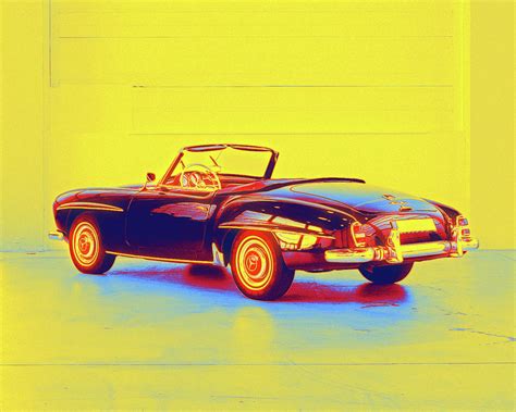 1961 Mercedes-Benz 190 SL 2 - Neon Colored Digital Art by Celestial ...