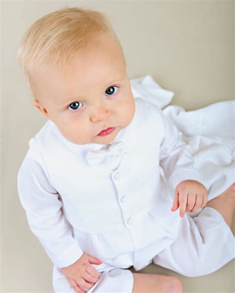 Baptism Outfits for Boys - Booties - Hat | Christening Outfit Boy | Christening Romper ...