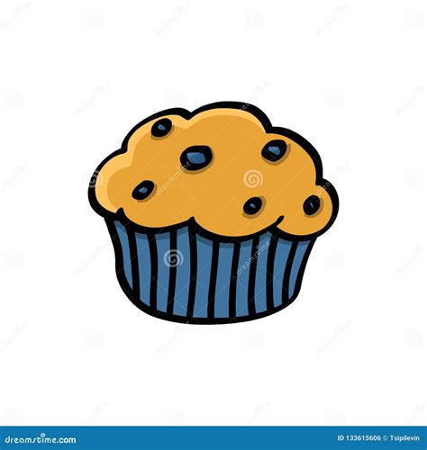 Blueberry Muffin Illustration on White Background Stock Illustration - Illustration of goods ...