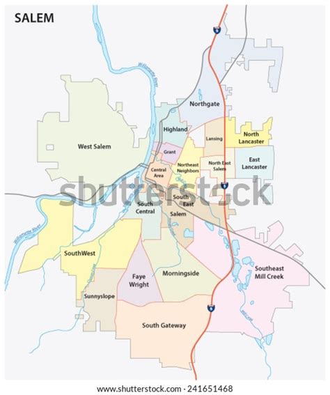 Salem Oregon Road Neighborhood Map Stock Vector (Royalty Free) 241651468 | Shutterstock