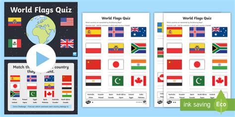 Flags of the World Quiz Pack (teacher made)