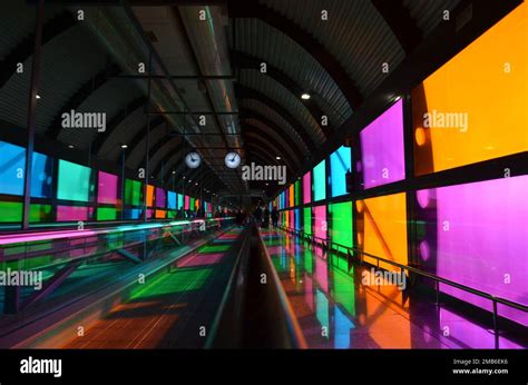 Colorful airport terminal in Barcelona Spain Stock Photo - Alamy