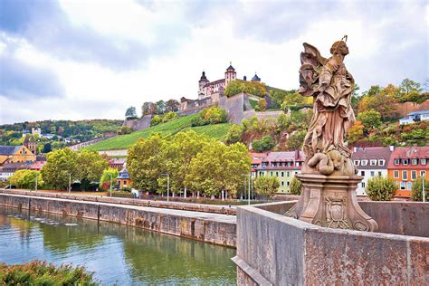 Wurzburg. Main river waterfront and scenic Wurzburg castle and v Photograph by Brch Photography