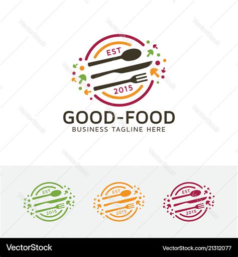 Good food logo design Royalty Free Vector Image