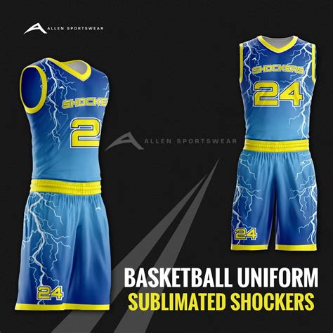 Sublimated Basketball Uniforms - Allen Sportswear | Basketball uniforms, Aau basketball, Custom ...