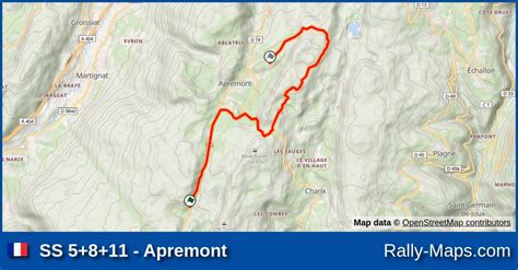 SS 5+8+11 - Apremont stage map | Rallye International Ain Jura 2023 ...