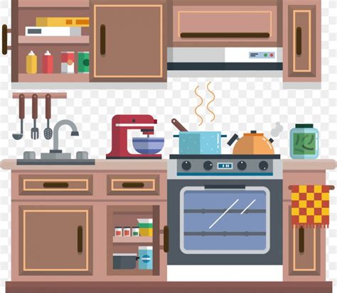 Kitchen Cabinet Kitchenware Cartoon, PNG, 964x842px, Kitchen, Cartoon ...