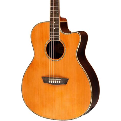 Washburn WG26SCE Solid Cedar Top Acoustic Cutaway Electric Grand ...