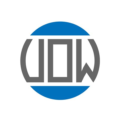 diseño de logotipo de letra uow sobre fondo blanco. concepto de logotipo de círculo de iniciales ...