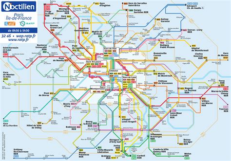 Night bus map - Map of Night bus (France)