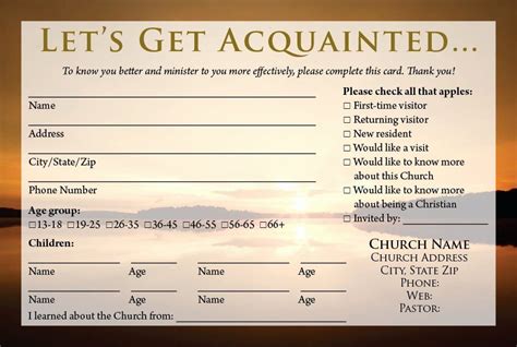 Church Visitor Card Template Word - Cardtemplate.my.id