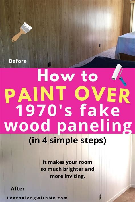 How to Paint over 1970's Fake Wood Paneling (in 4 simple steps) | Wood paneling, Wood paneling ...