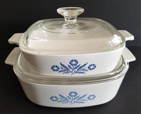 Corningware, Casserole, Dish, Set, Cornflower Blue, Vintage, Baking ...