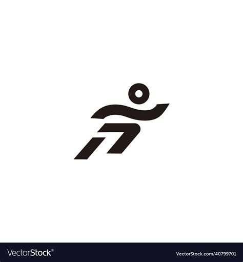 Running athletic run sport simple icon logo Vector Image