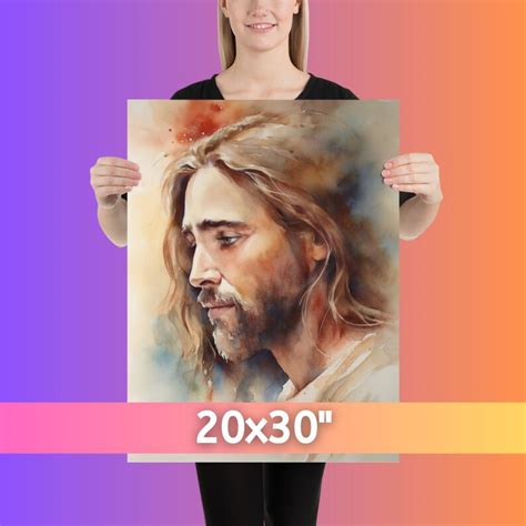 Yeshua Jesus Watercolor Jesus Art Print Jesus Painting Bible Art Jesus Christ Art LDS Art ...