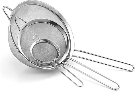 LiveFresh Premium Rubber Handled Cooking Sieve Set, 3-Piece