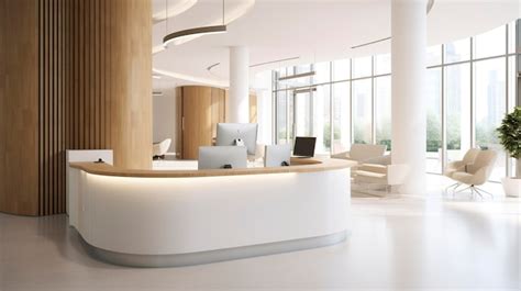 Premium AI Image | A Photo of a minimalistic hospital reception desk ...