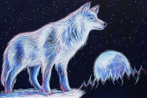 Wolf Moon Painting at PaintingValley.com | Explore collection of Wolf ...