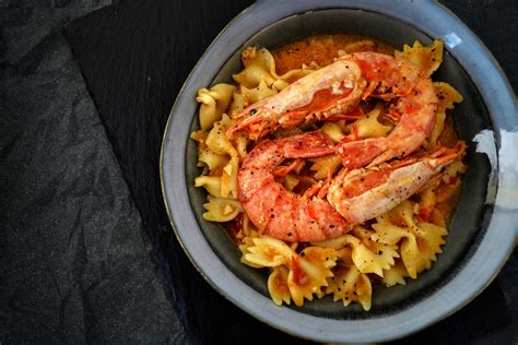 Red Pasta With Shrimps Free Stock Photo - Public Domain Pictures