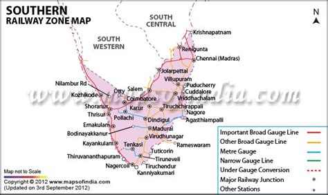 Southern Railway Zone Map | Railway maps | Pinterest | Maps