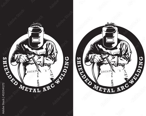 shielded metal arc welding logo, black and white welding logo Stock Vector | Adobe Stock