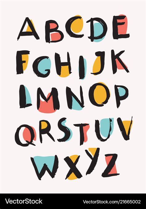 Hand drawn letters stylish alphabet trendy abc Vector Image