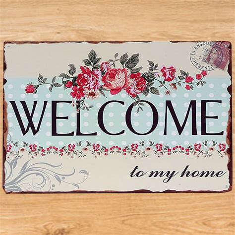 Welcome to My Home Wall Metal Tin Poster