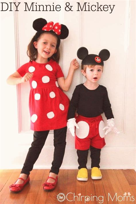 DIY Minnie Mickey Mouse Costume The Chirping Moms | Mickey and minnie costumes, Minnie costume ...