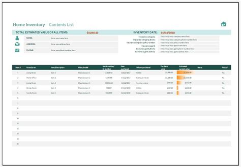 Home inventory spreadsheet template for excel - nerybible